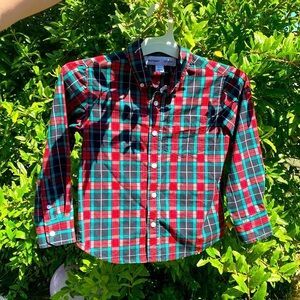 Old Navy plaid Boys button up dress shirt size 6-7